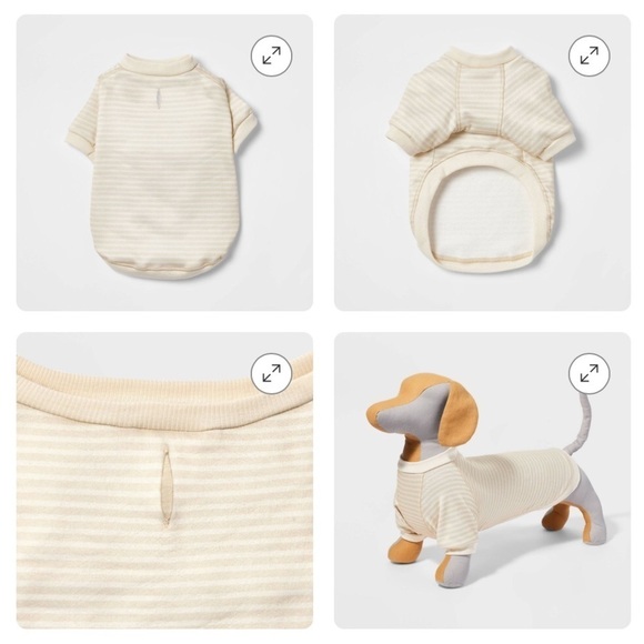 Stripe Lightweight Dog Sweatshirt - Cream - Boots & Barkley  Size: XS  c… - Picture 1 of 1